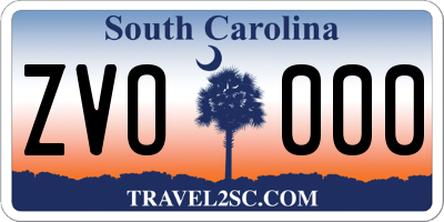 SC license plate ZVO000