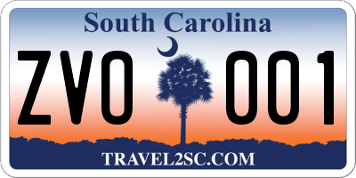 SC license plate ZVO001