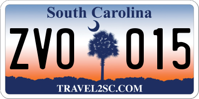 SC license plate ZVO015