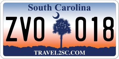 SC license plate ZVO018