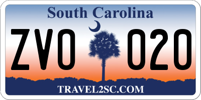 SC license plate ZVO020