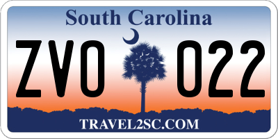 SC license plate ZVO022