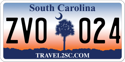 SC license plate ZVO024