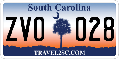 SC license plate ZVO028