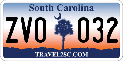 SC license plate ZVO032