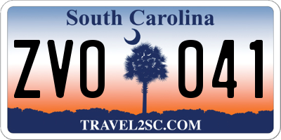 SC license plate ZVO041