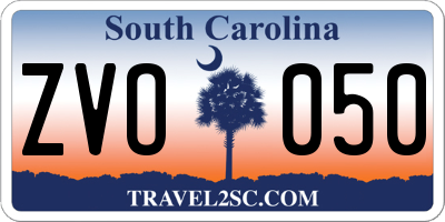 SC license plate ZVO050