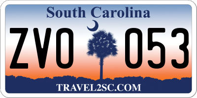 SC license plate ZVO053