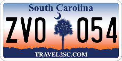 SC license plate ZVO054
