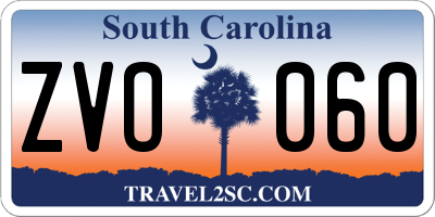 SC license plate ZVO060
