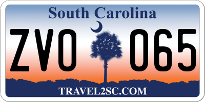 SC license plate ZVO065