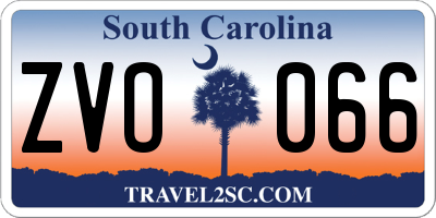 SC license plate ZVO066