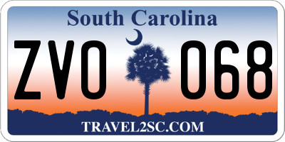 SC license plate ZVO068