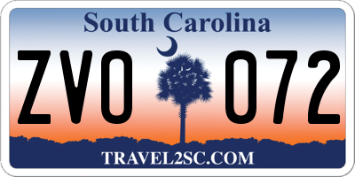 SC license plate ZVO072