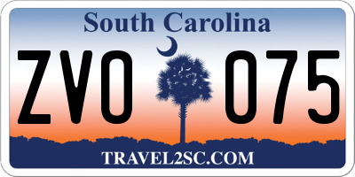SC license plate ZVO075