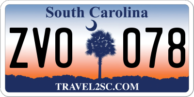 SC license plate ZVO078