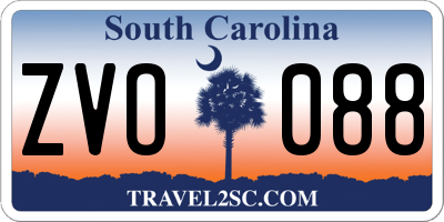 SC license plate ZVO088