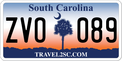 SC license plate ZVO089