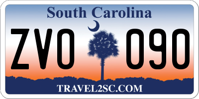 SC license plate ZVO090