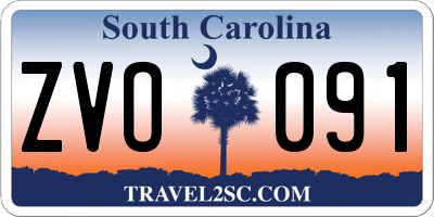 SC license plate ZVO091