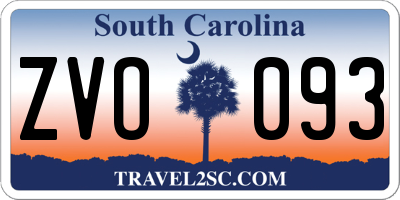 SC license plate ZVO093