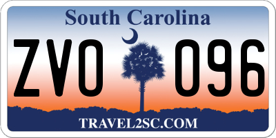 SC license plate ZVO096