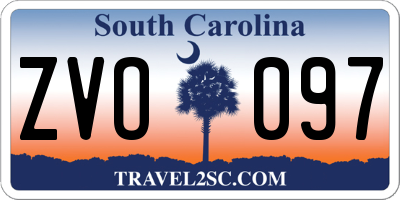 SC license plate ZVO097