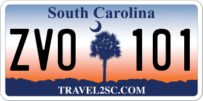 SC license plate ZVO101