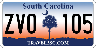 SC license plate ZVO105