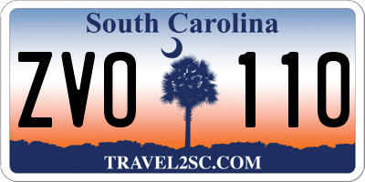 SC license plate ZVO110