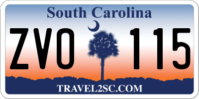 SC license plate ZVO115