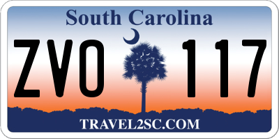 SC license plate ZVO117