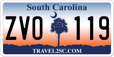 SC license plate ZVO119