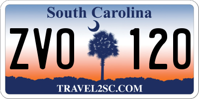 SC license plate ZVO120