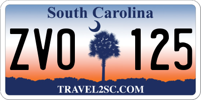 SC license plate ZVO125