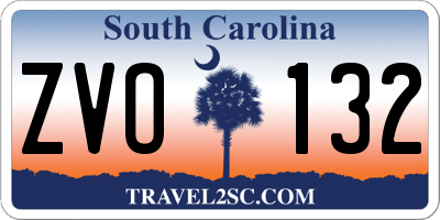 SC license plate ZVO132