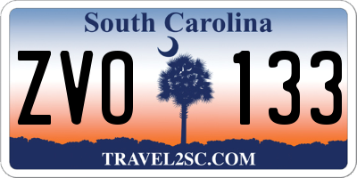 SC license plate ZVO133