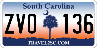SC license plate ZVO136