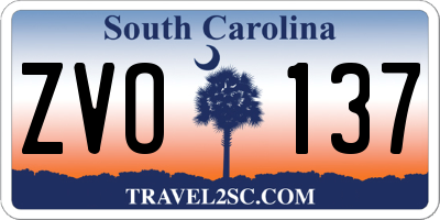 SC license plate ZVO137