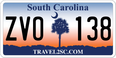SC license plate ZVO138