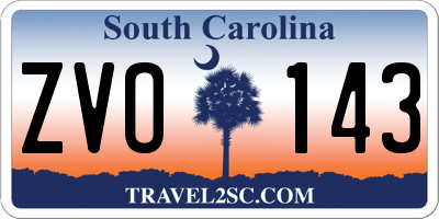 SC license plate ZVO143