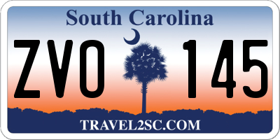 SC license plate ZVO145