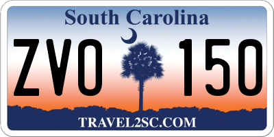 SC license plate ZVO150