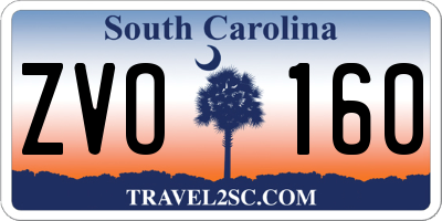 SC license plate ZVO160