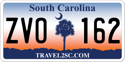 SC license plate ZVO162