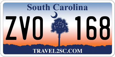 SC license plate ZVO168