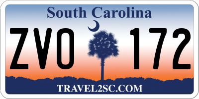 SC license plate ZVO172
