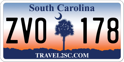 SC license plate ZVO178