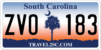 SC license plate ZVO183