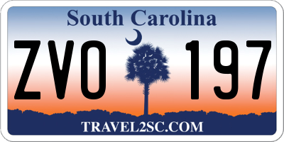 SC license plate ZVO197